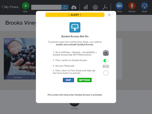iPad kiosk app with Guided Access